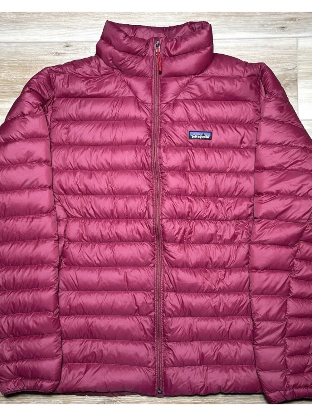 Patagonia Netplus Shells Down Quilted Red Puffer Zip Up Jacket - Men Size XL